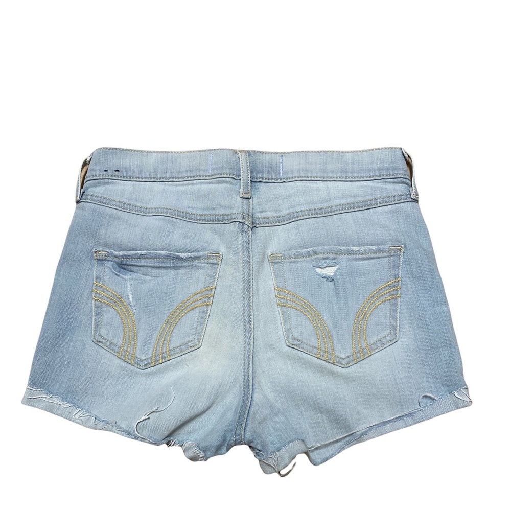 Hollister High Rise Jean Shorts Women’s 5 Light Wash Casual Distressed Denim - Picture 2 of 12
